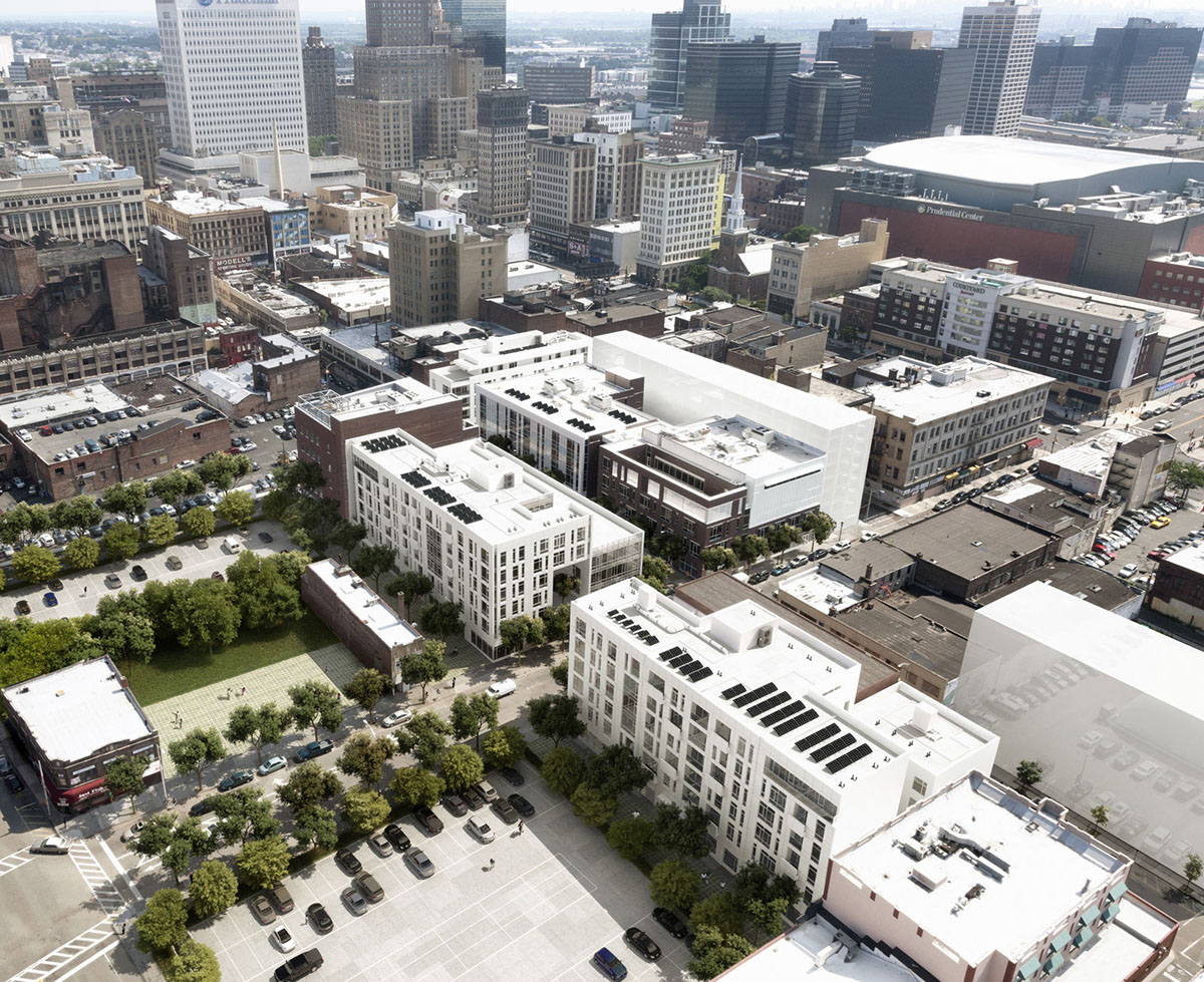 Richard Meier & Partners completes 3 new buildings featuring different façade palette in Newark
