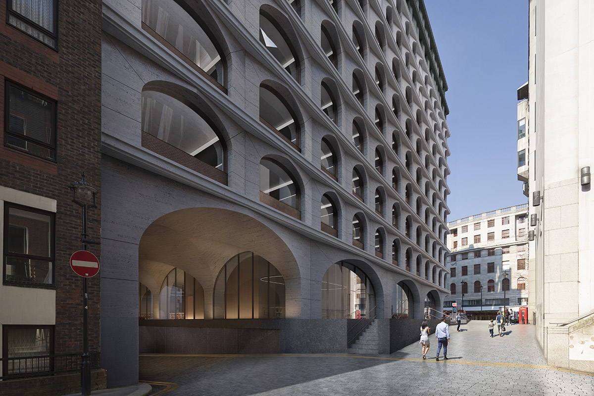 Adjaye Associates’ arch-motif and colonnaded mixed-use building gets planning permission for London