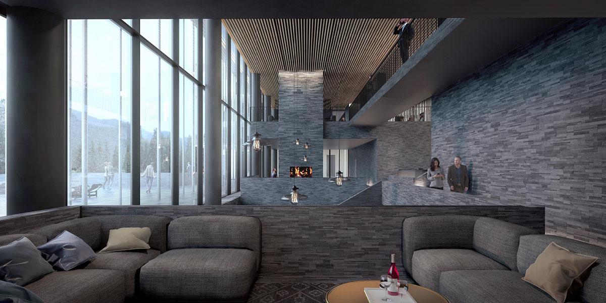 Henning Larsen Architects releases New Images For Striped Spa Hotel in the Georgian Mountains