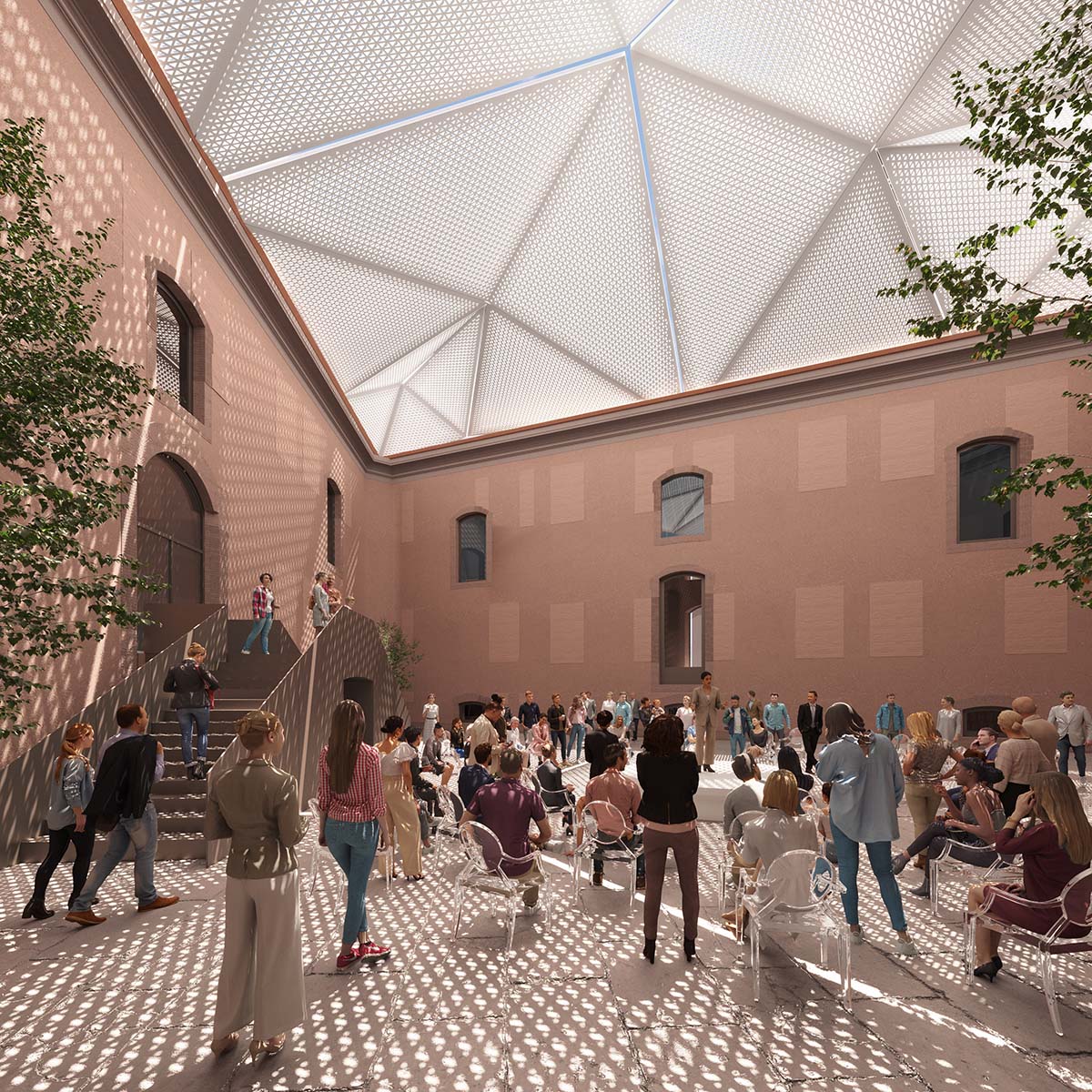 CRA and Italo Rota turn an 18th-century hospital complex into a cultural hub with kinetic roof