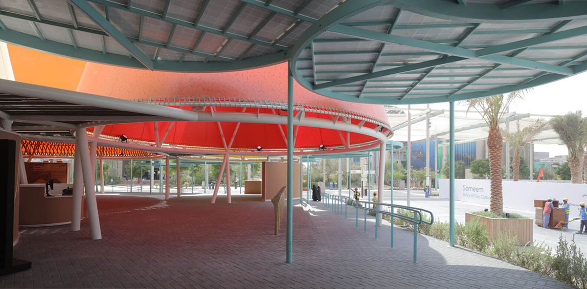 Amann-Cánovas-Maruri adds colorful conic roofs to Spanish Pavilion at Expo 2020 Dubai