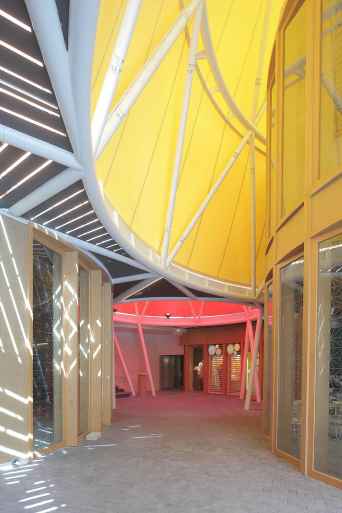 Amann-Cánovas-Maruri adds colorful conic roofs to Spanish Pavilion at Expo 2020 Dubai