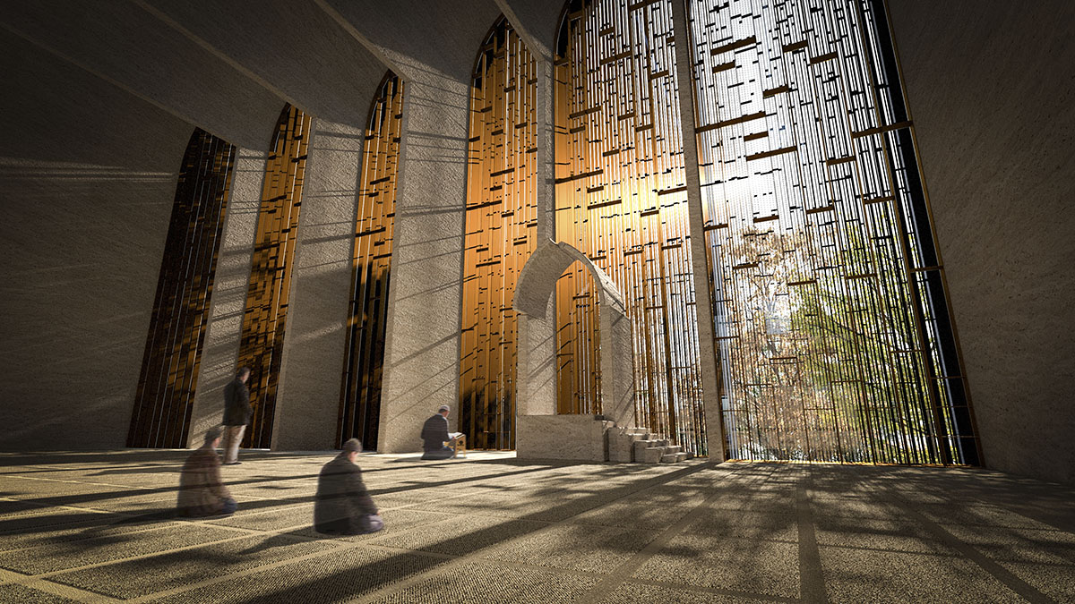 Aidia Studio proposes a mosque made of pointed-arch vaults in Preston