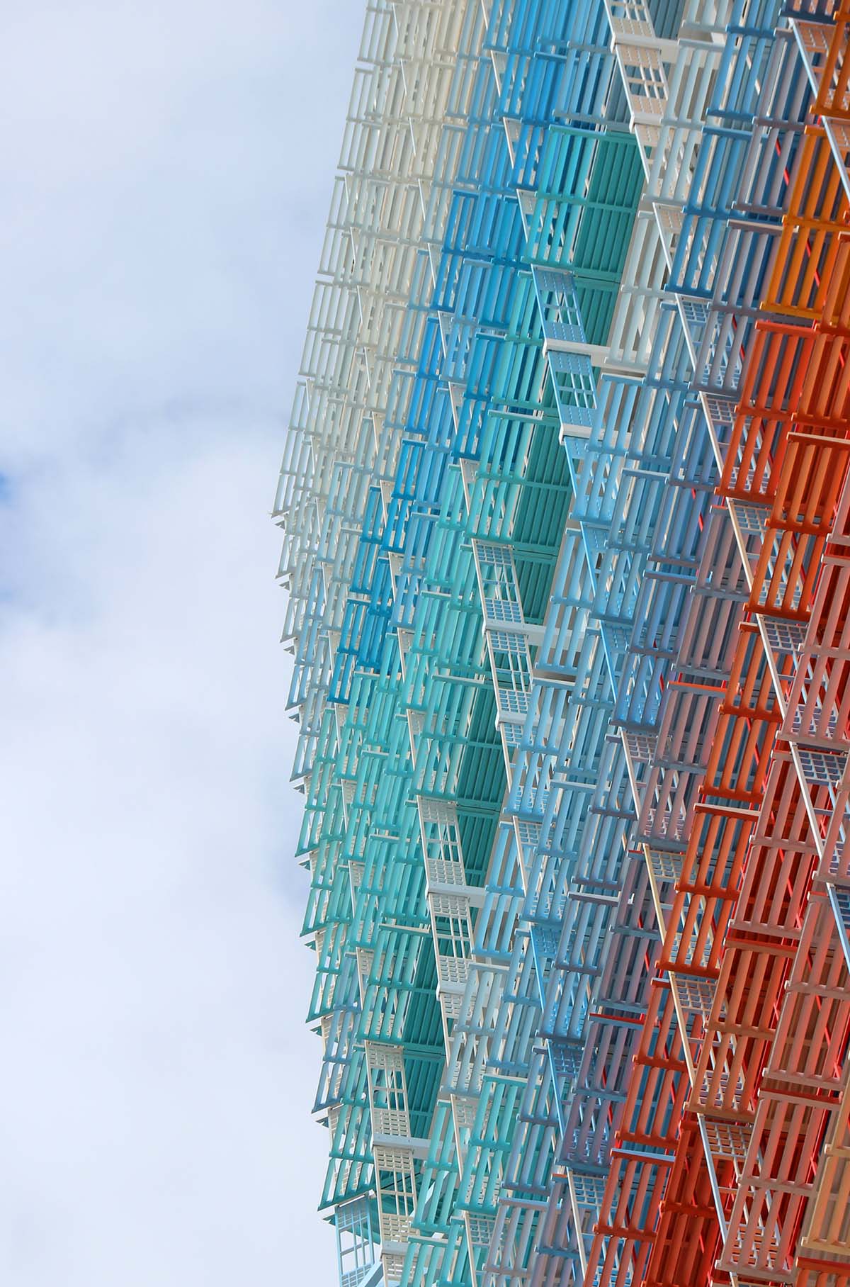 Jean Nouvel uses shades of blue, white and red in his skyscraper in Marseille