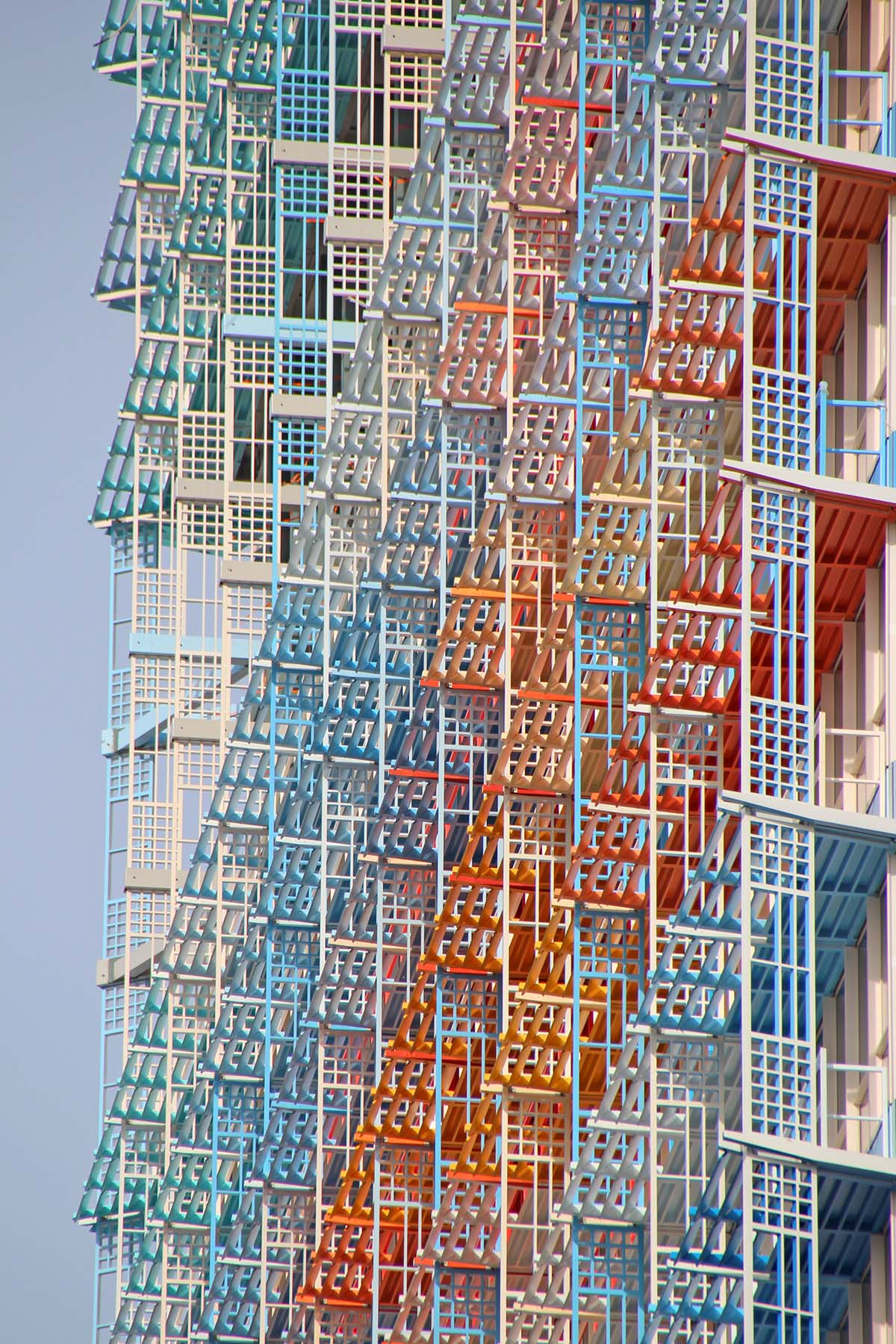 Jean Nouvel uses shades of blue, white and red in his skyscraper in Marseille