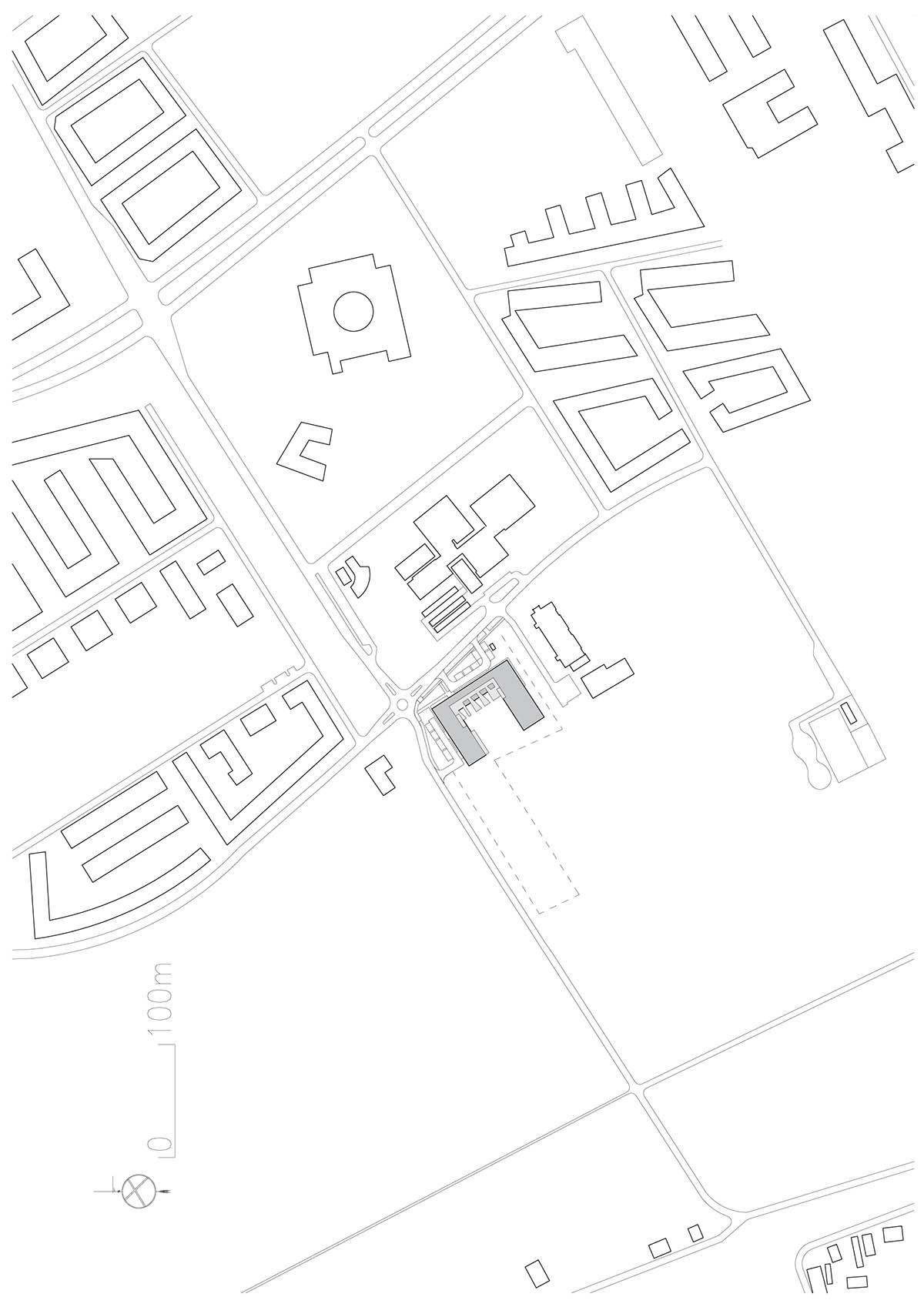 Huge tribunes invite students to sit and experience the courtyard in Warsaw's Akademeia High School