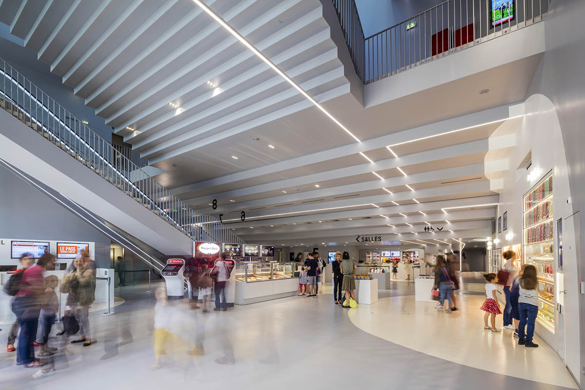 Manuelle Gautrand showcases films on the folded interactive screen for Paris’ historic building