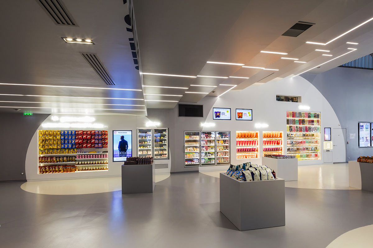 Manuelle Gautrand showcases films on the folded interactive screen for Paris’ historic building