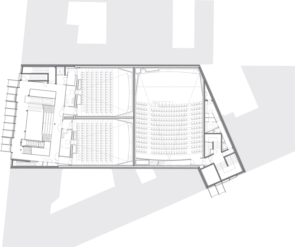 Manuelle Gautrand showcases films on the folded interactive screen for Paris’ historic building