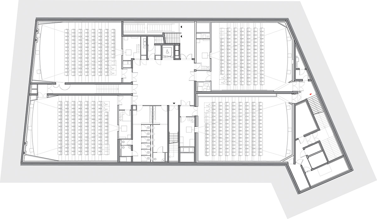 Manuelle Gautrand showcases films on the folded interactive screen for Paris’ historic building