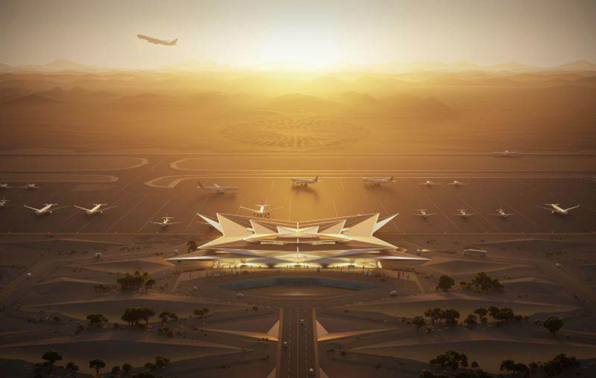 Foster + Partners unveils design for mirage-inspired airport in Saudi Arabia
