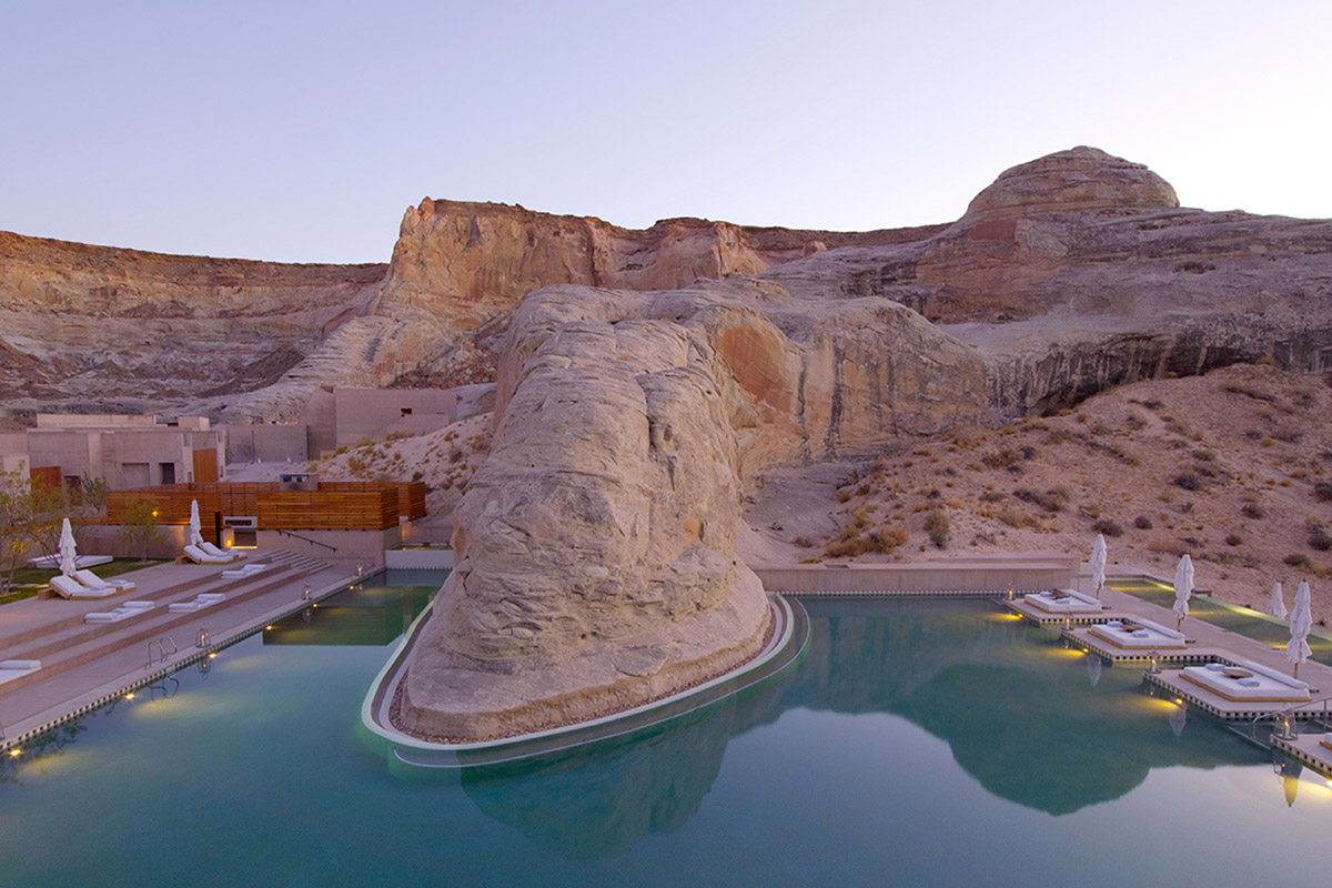 This resort and spa perfectly blended in majestic cliffs and rock formations in southern Utah