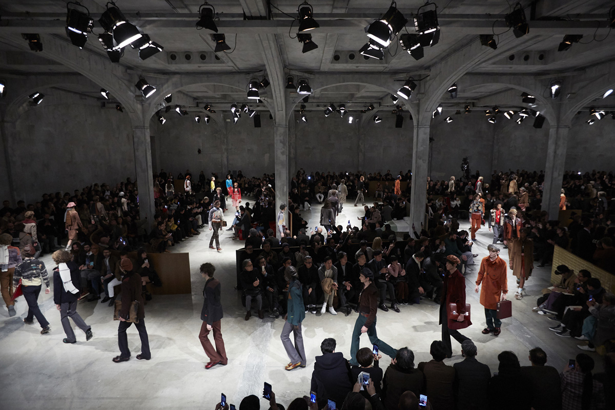 AMO revives basics with frozen domestic fashion sets for Prada’s A/W show in Milan