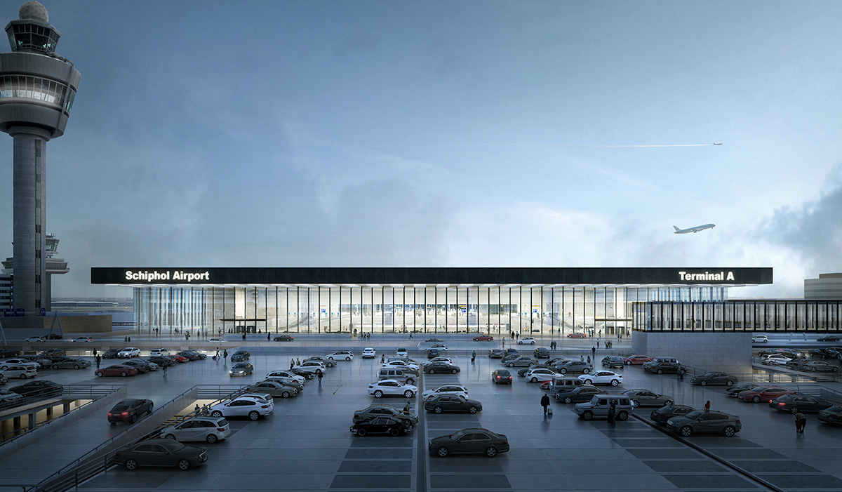 KAAN Architecten unveils images for fully-glazed Amsterdam Airport Schiphol Terminal