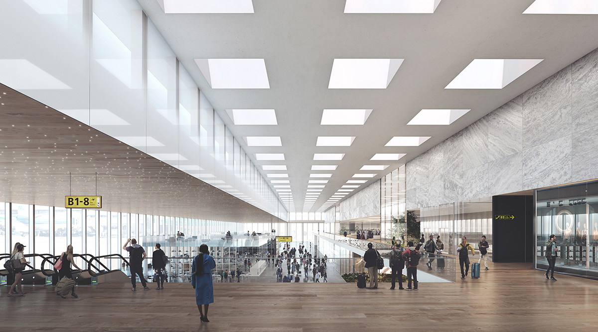 KAAN Architecten unveils images for fully-glazed Amsterdam Airport Schiphol Terminal