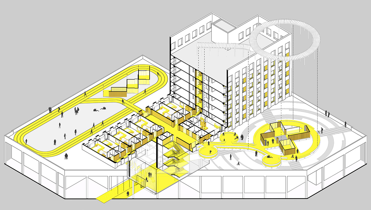 officePROJECT built alternative community center on rooftop of an existing building in Shenzhen
