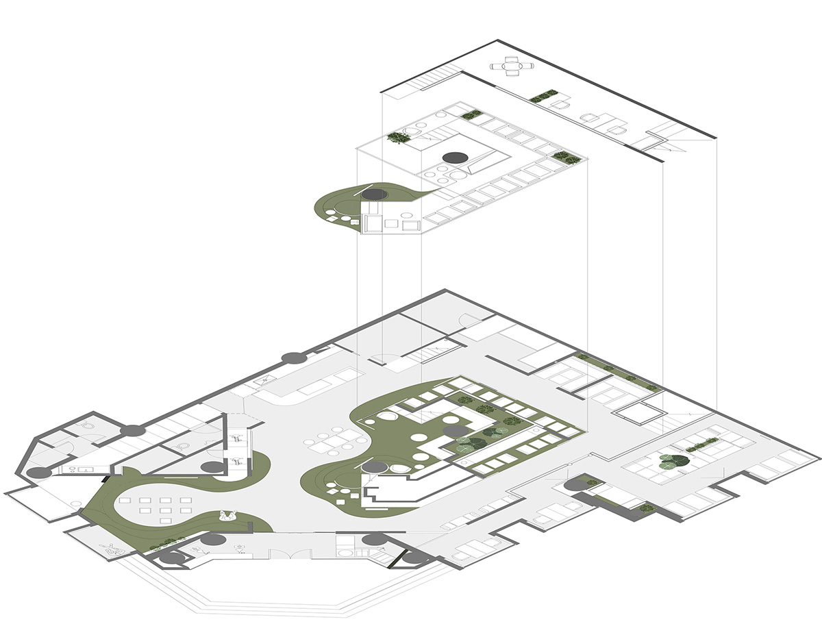 QUCESS Design completes Inno. EcoSLab combining white and green colors to energize interiors