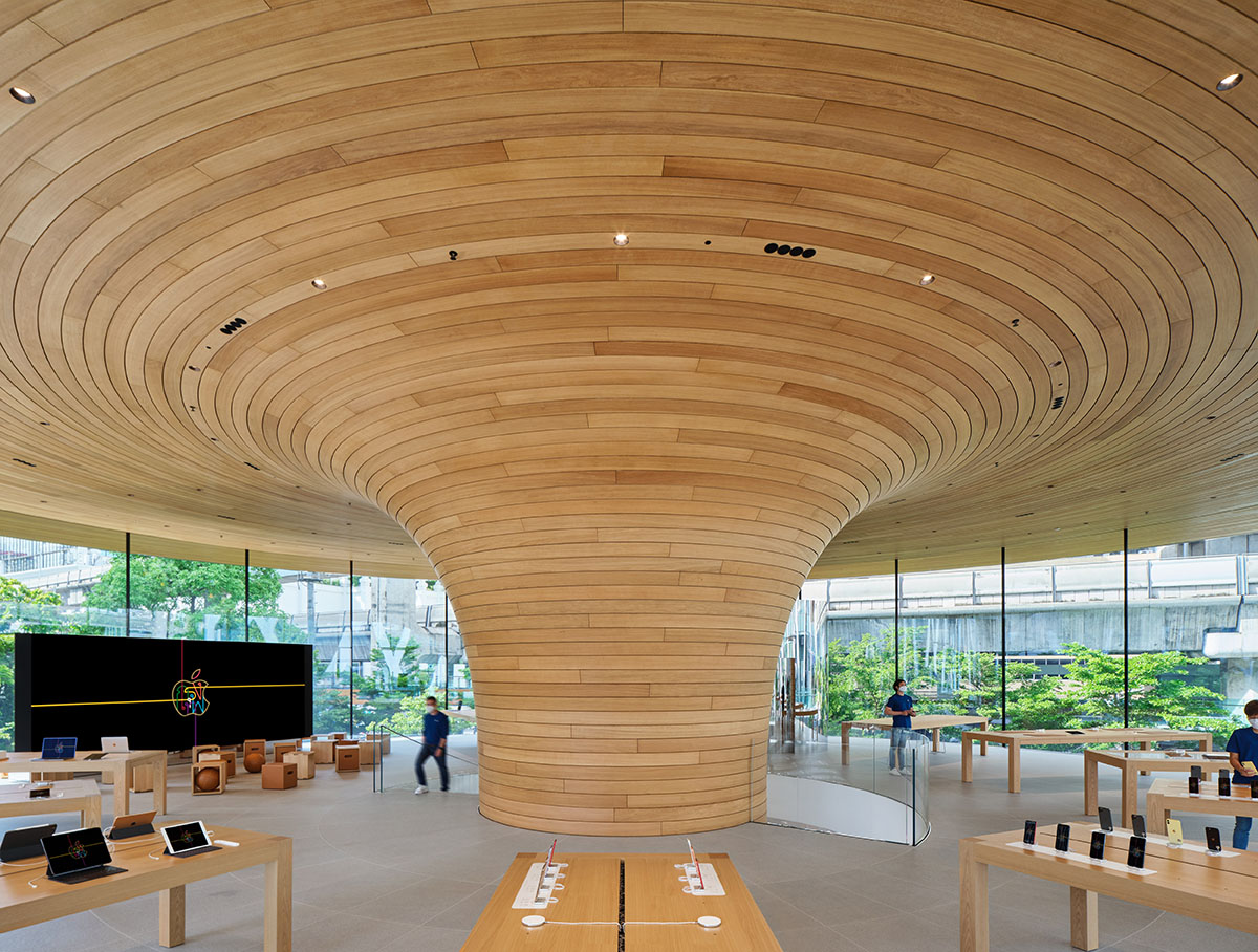 Apple's new store opens with giant tree canopy roof in Bangkok