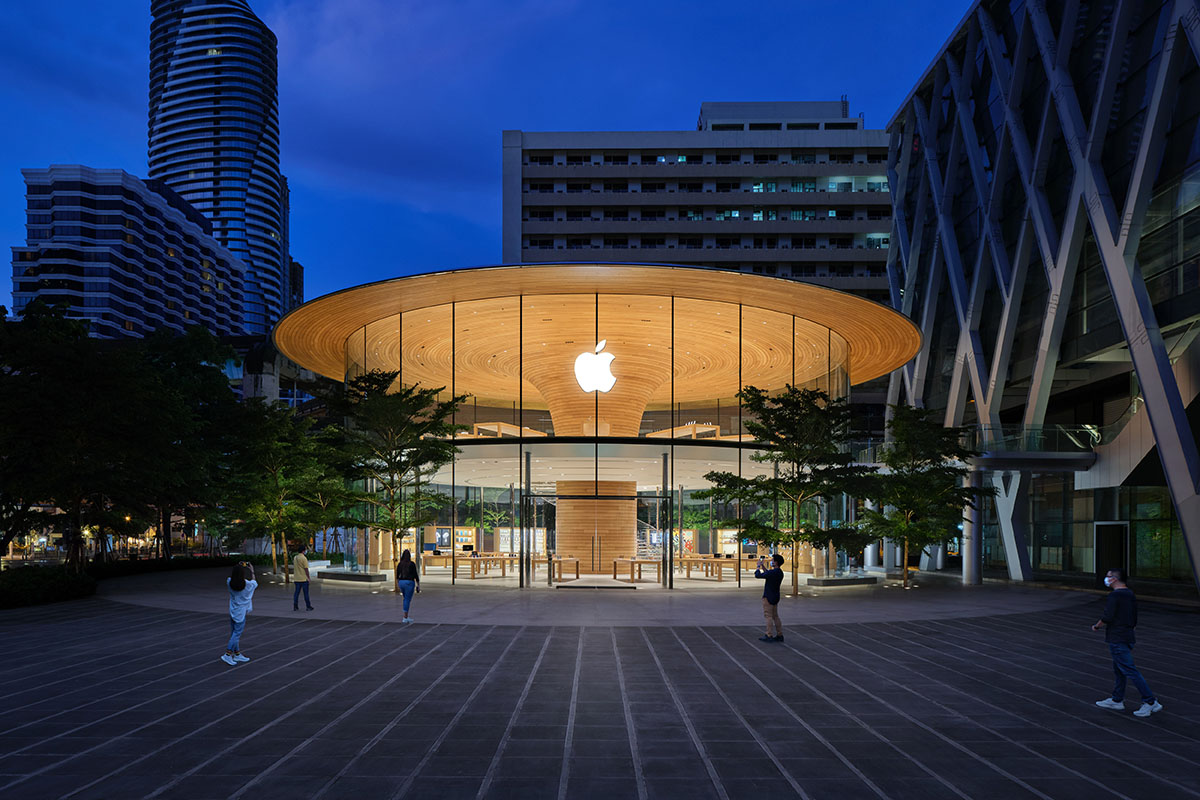 Apple's new store opens with giant tree canopy roof in Bangkok