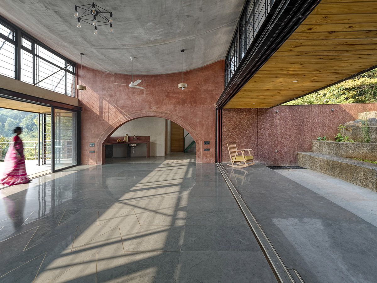 The Cove House by Red Brick Studio benefits from hilly slope and captures picturesque views in India