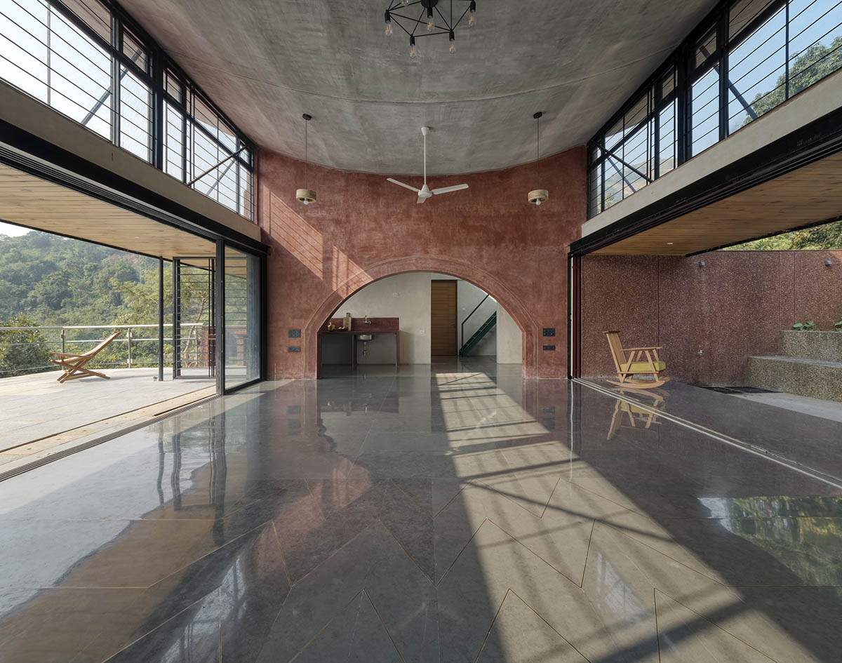 The Cove House by Red Brick Studio benefits from hilly slope and captures picturesque views in India