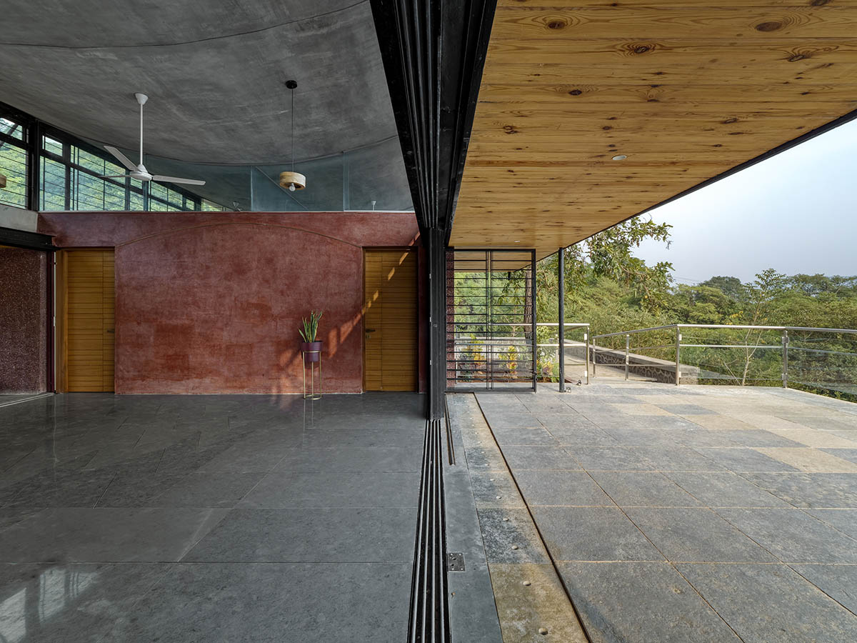 The Cove House by Red Brick Studio benefits from hilly slope and captures picturesque views in India