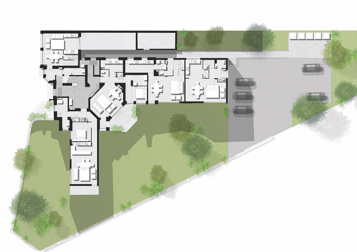 D'HOUNDT+BAJART Architectes & associ&eacute;s reimagines social housing in pinkish tones in French city