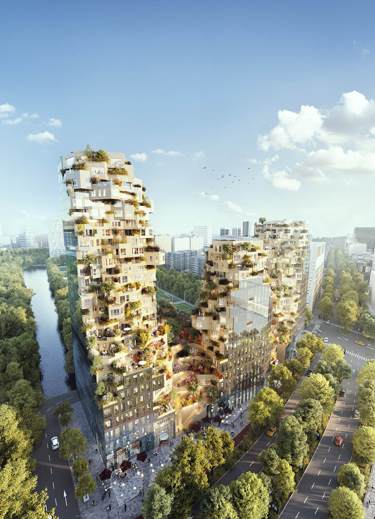 MVRDV's Valley tops out in Amsterdam’s Zuidas district with as new images revealed