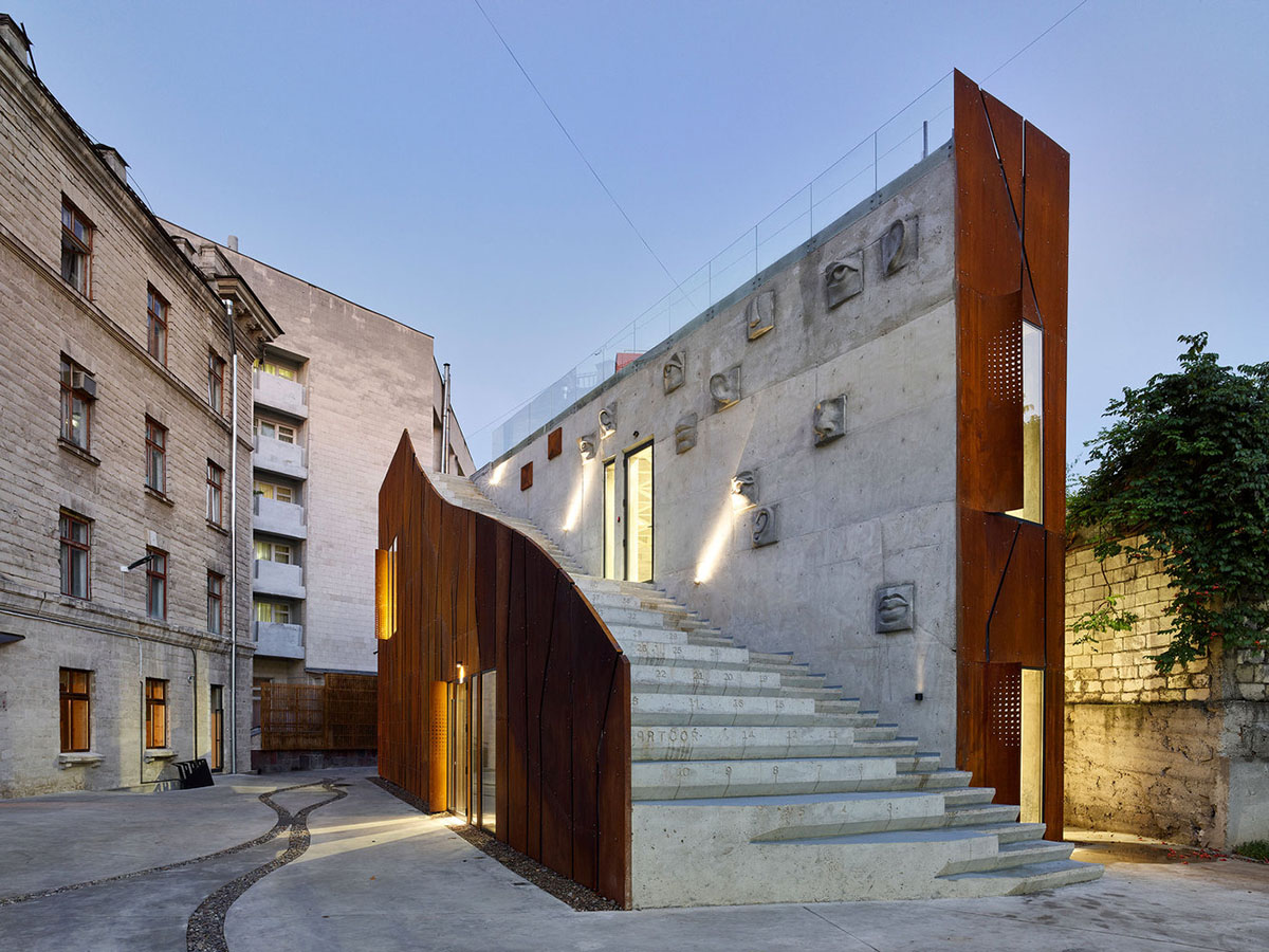 Maxim Calujac converts historical building into creative center with public stairways in Moldova