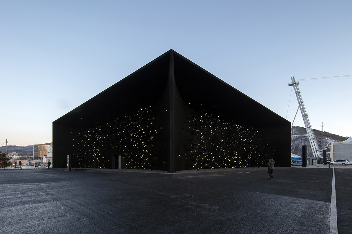 Asif Khan completes super-black pavilion at Winter Olympics in South Korea