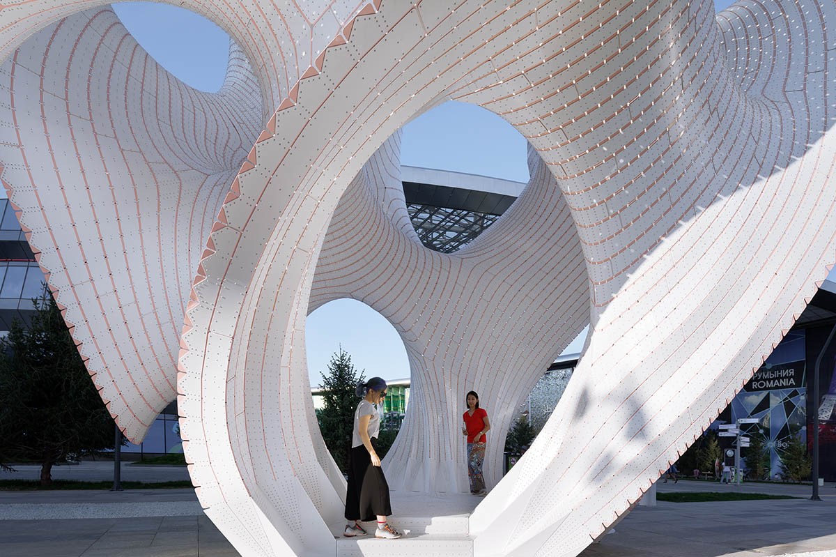 Marc Fornes created ultra-thin contorted installation for Astana's