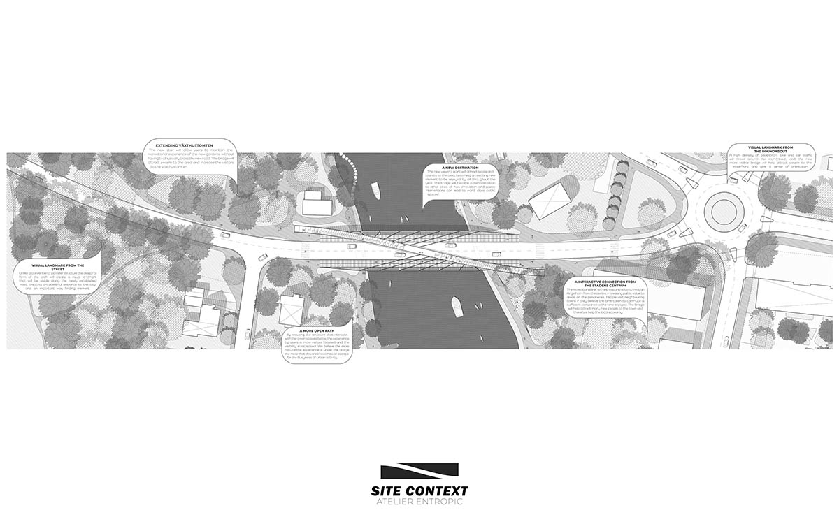 Atelier Entropic wins competition to design corten steel pedestrian and cycle bridge in Sweden