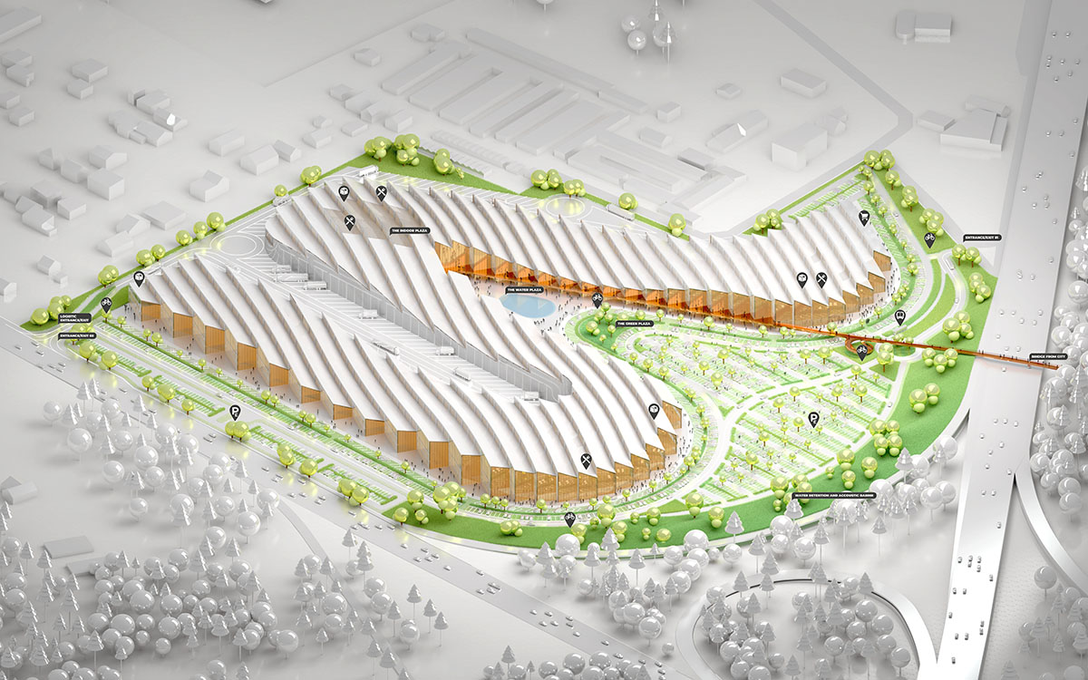 Atelier Entropic designs e-commerce hub with new roof motif in Lithuania