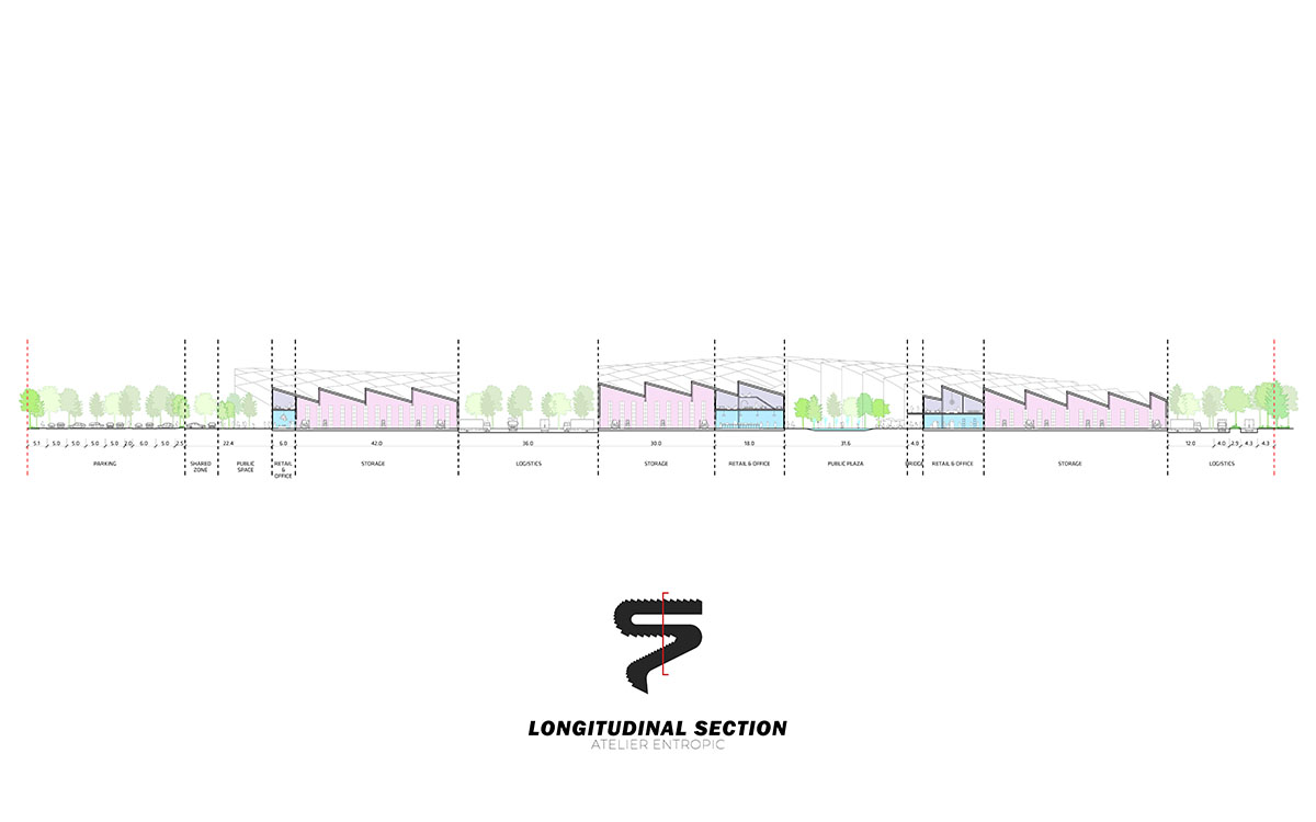 Atelier Entropic designs e-commerce hub with new roof motif in Lithuania