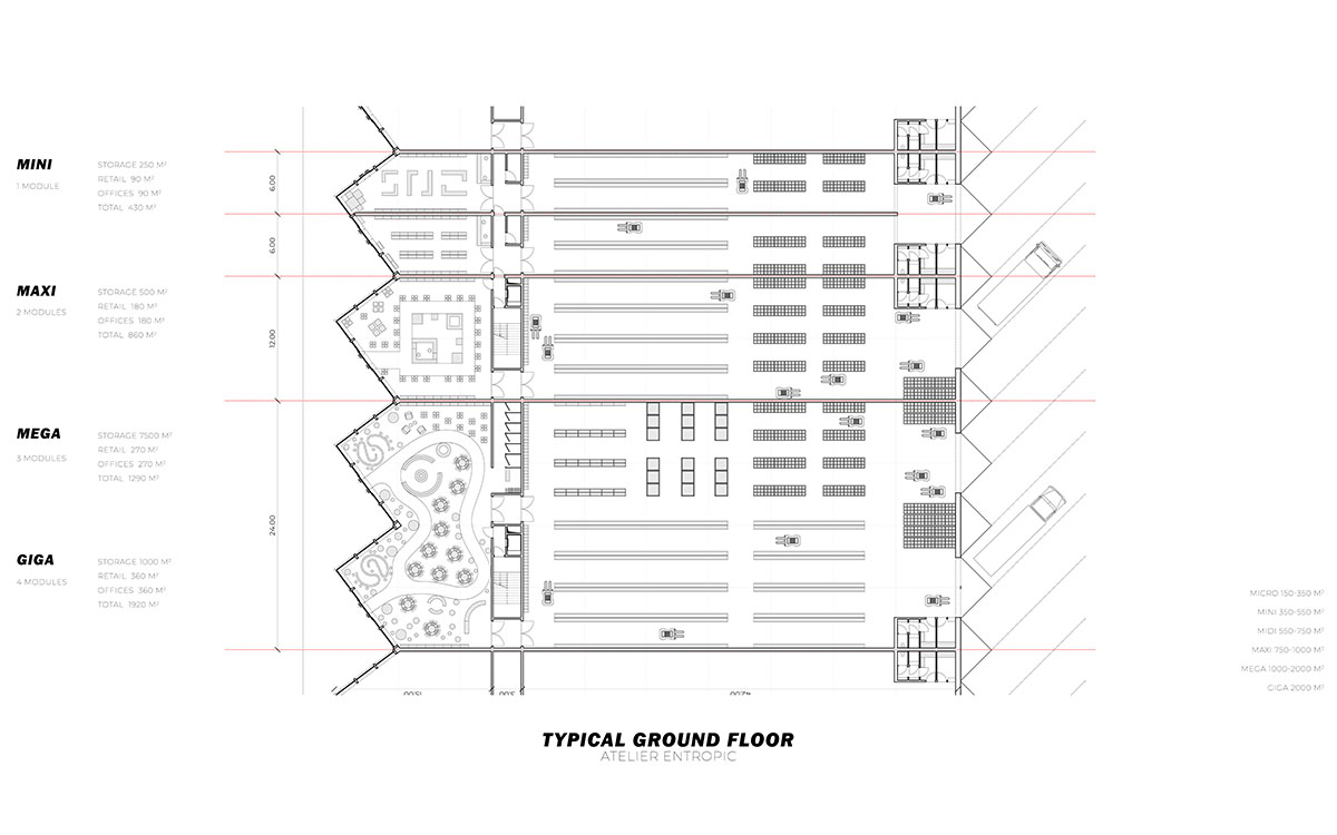 Atelier Entropic designs e-commerce hub with new roof motif in Lithuania