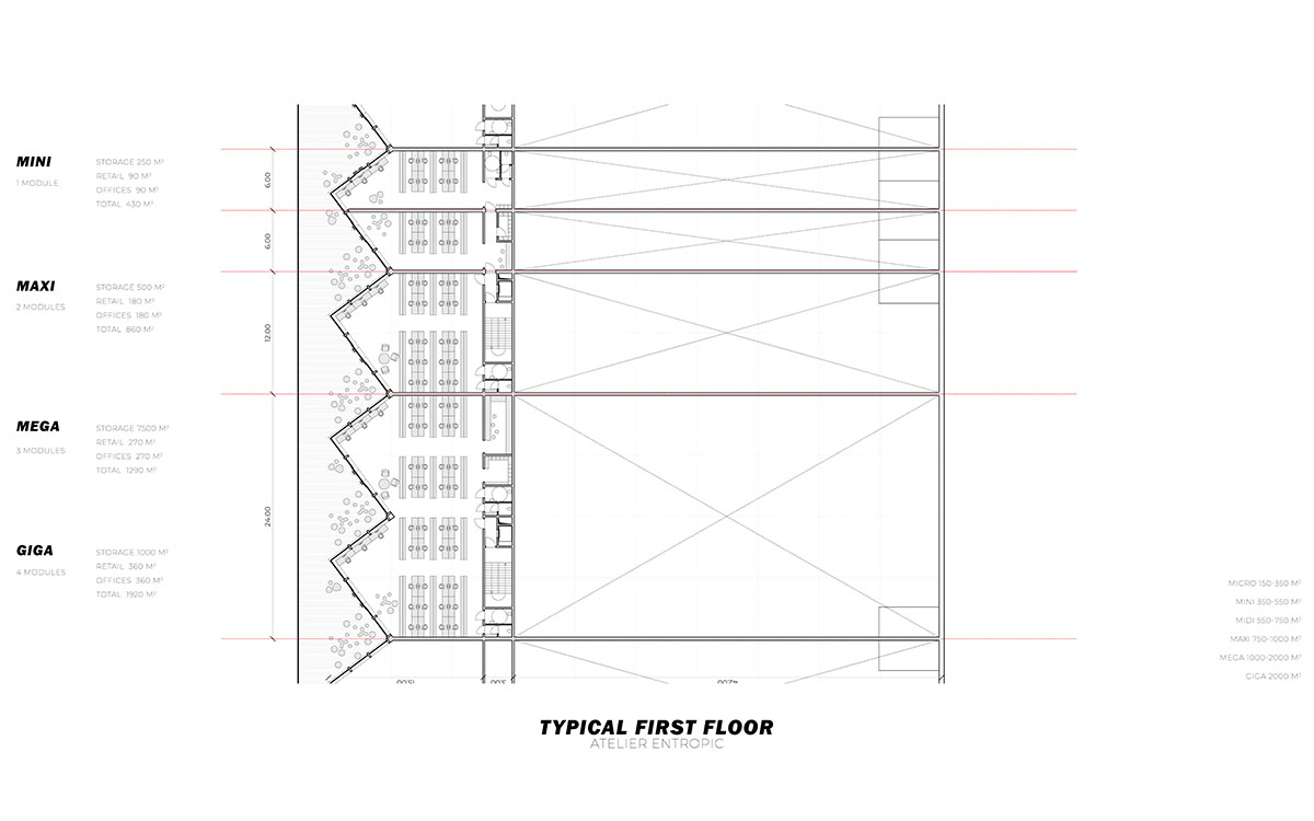 Atelier Entropic designs e-commerce hub with new roof motif in Lithuania