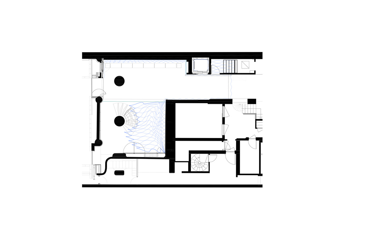 Kengo Kuma and Associates designs metal curtain with shades of grey at the atrium of Casa Batlló