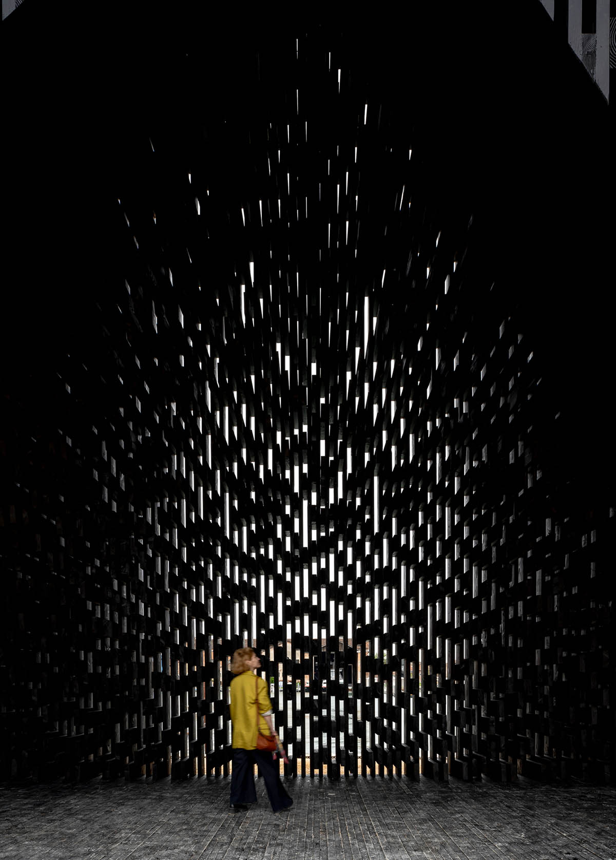 Adjaye Associates translates forest as a huge triangular prism at Venice Architecture Biennale 