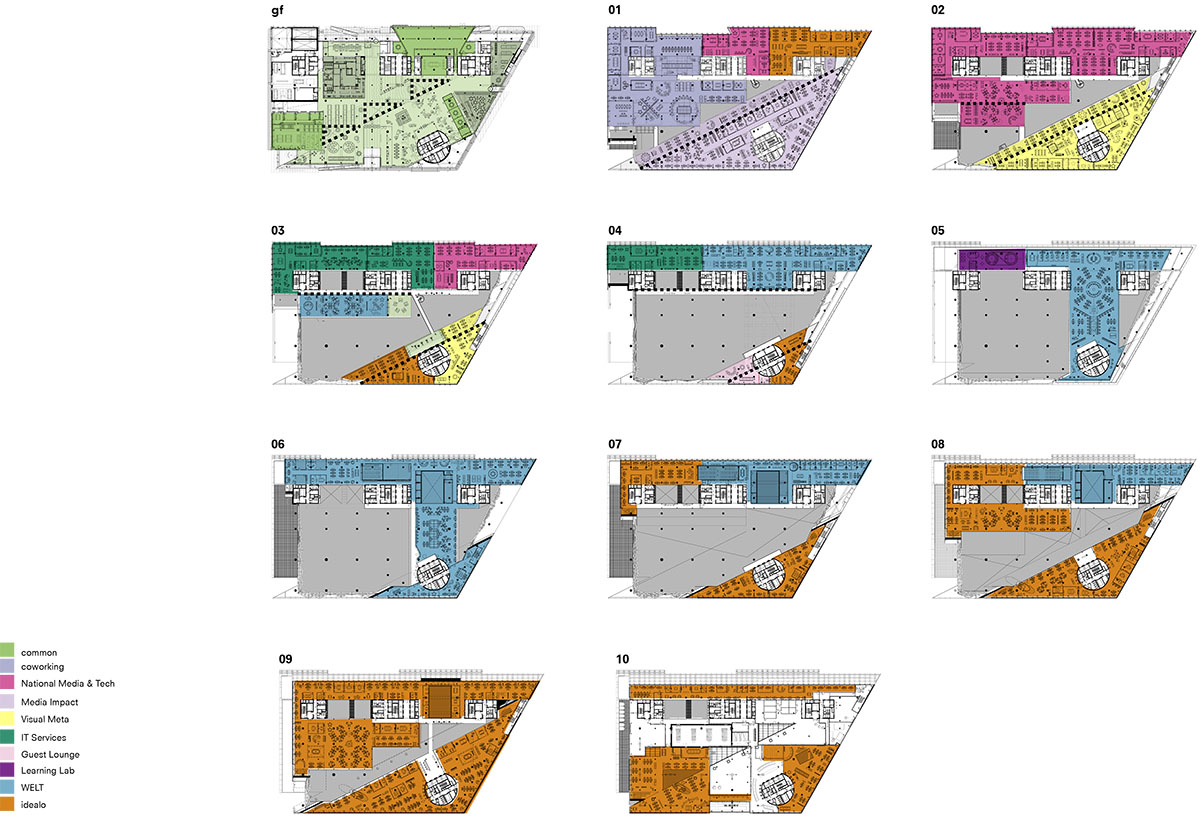 OMA's Axel Springer building in Berlin features a diagonal atrium challenging 