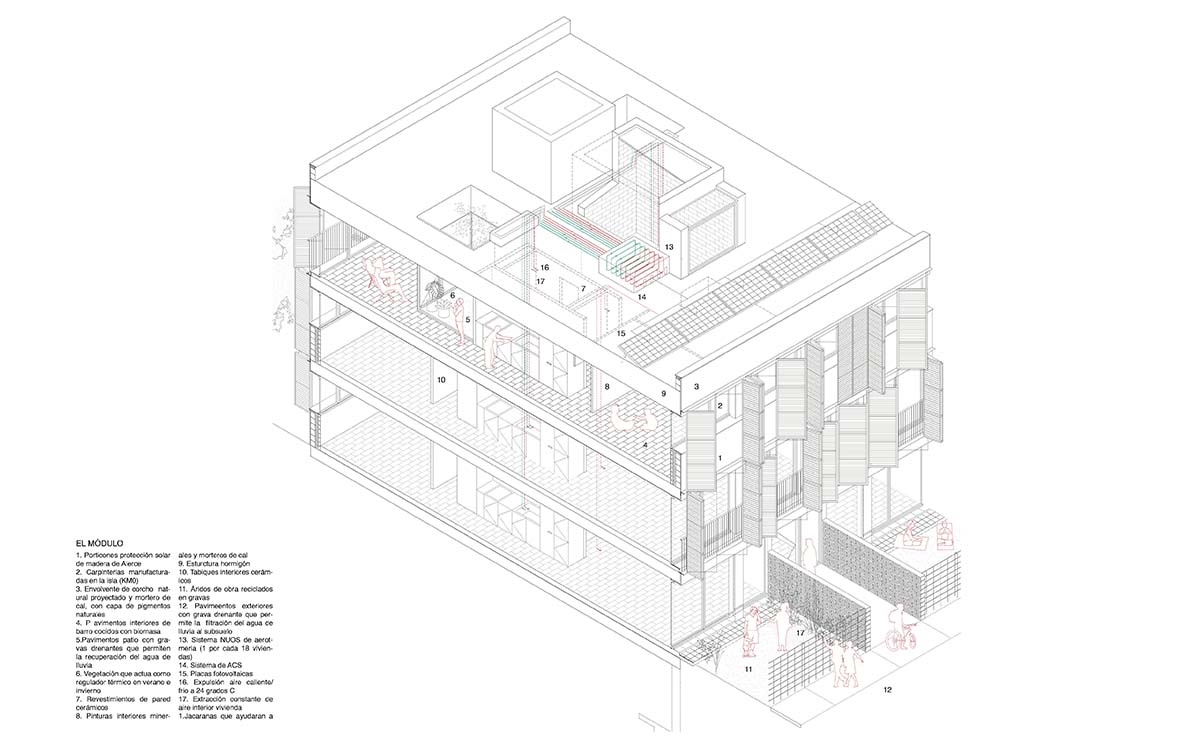 Social housing is characterized by dense wooden shutters in Inca, Spain