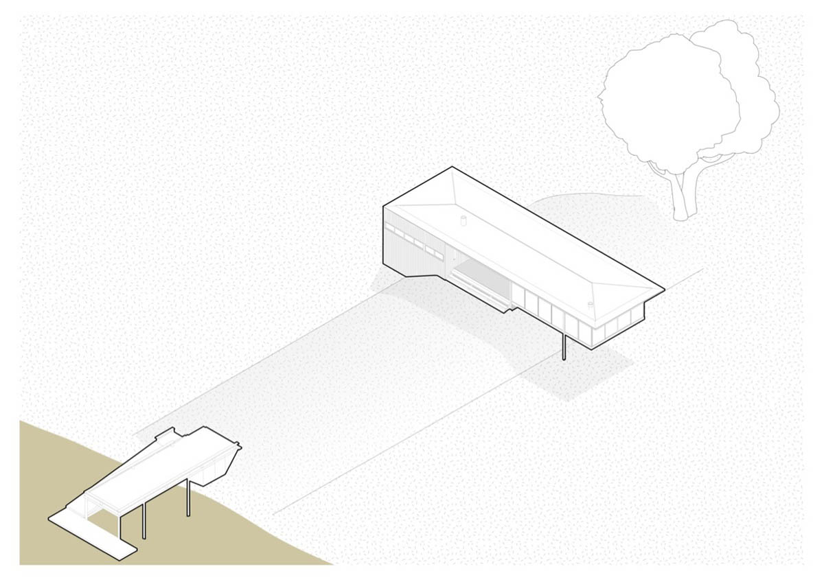 Floating Argentinean house by Mateo Gagliardo sits on a hill to resists against flooding 