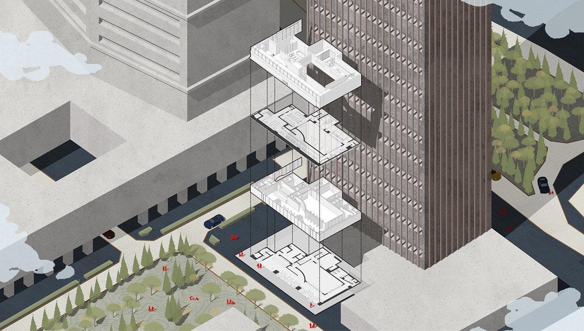 Various Associates creates dark color palette for the MORPH Mixed-use Space in Shenzhen