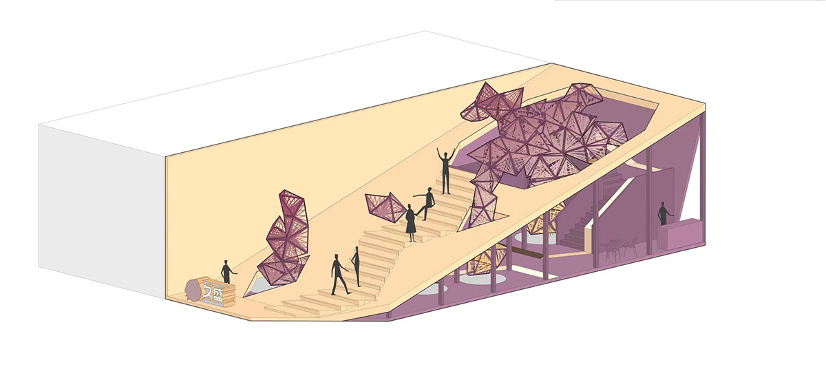 Towodesign creates geometric sculpture for Folding Garden in Shanghai