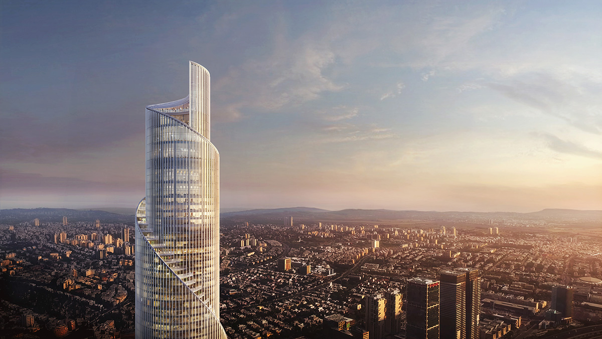 KPF unveils design for its spiraling Tel Aviv tower