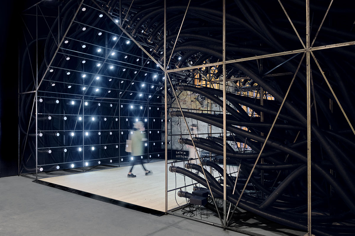 Latvia installs a web of pipes that explore contradictory nature of our relationship with technology