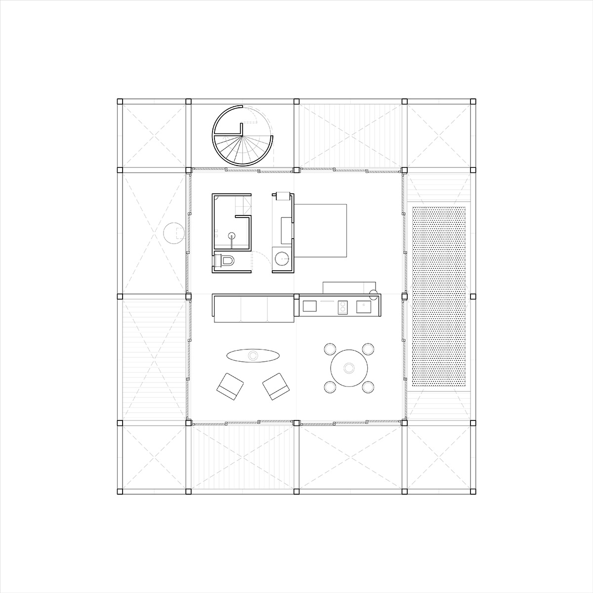 Concrete columns and beams wrap Cosmos House designed by S-AR in Mexico