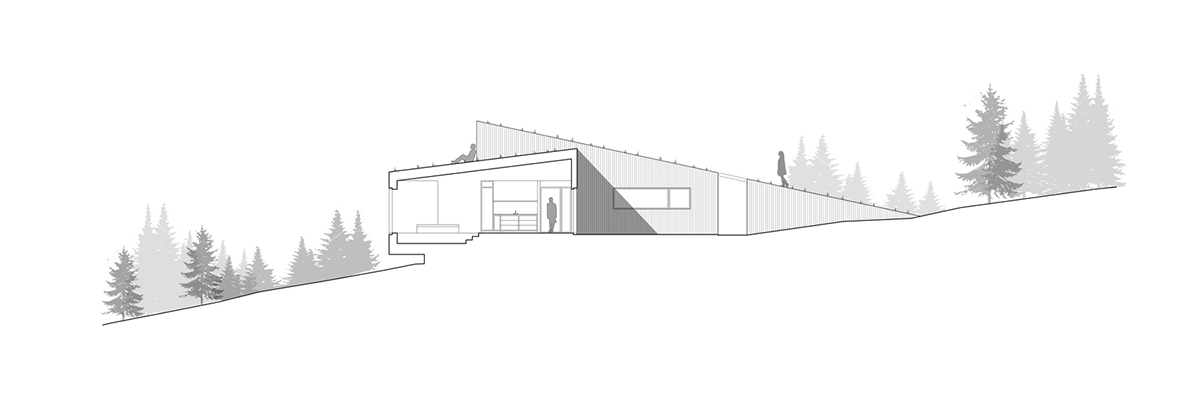 KRADS completes holiday home with inclined green roof towards the great Lake Þingvallavatn in Iceland