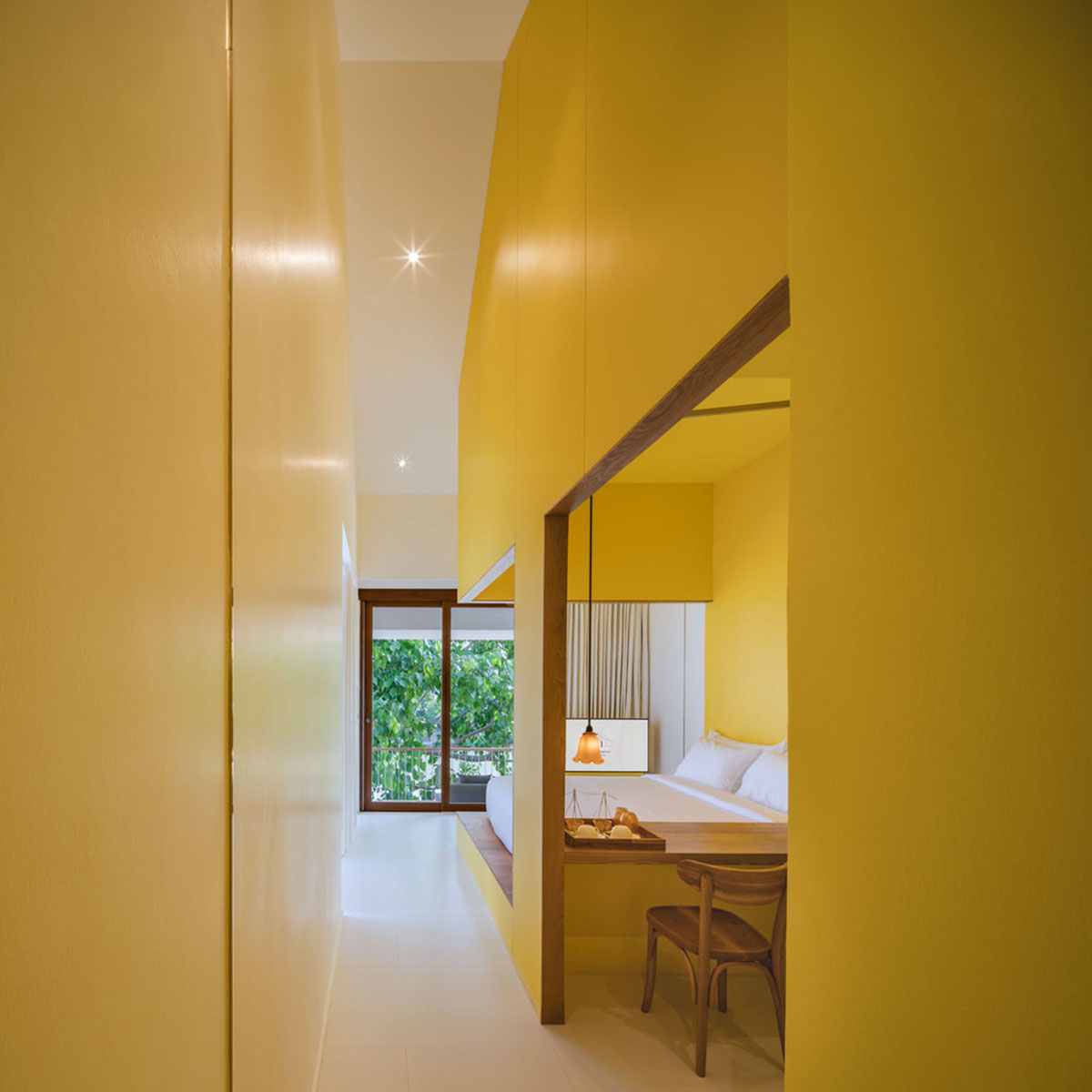 onion designs hotel and restaurant with handmade orange bricks in Thailand