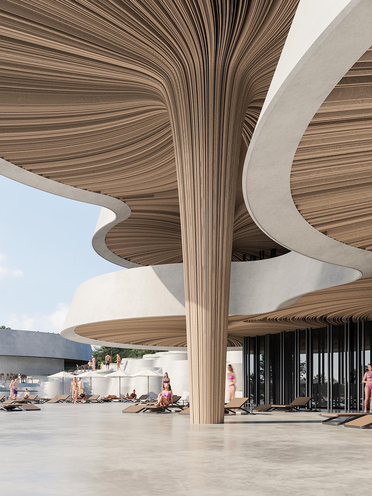 Enota reveals extension for pool and wellness of Hotel Kardial with sinuous terraces in Banja Vrućica