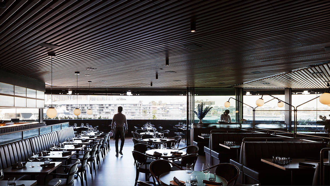 Collins and Turner built a reverse plate-shaped restaurant in Australia to create free movement